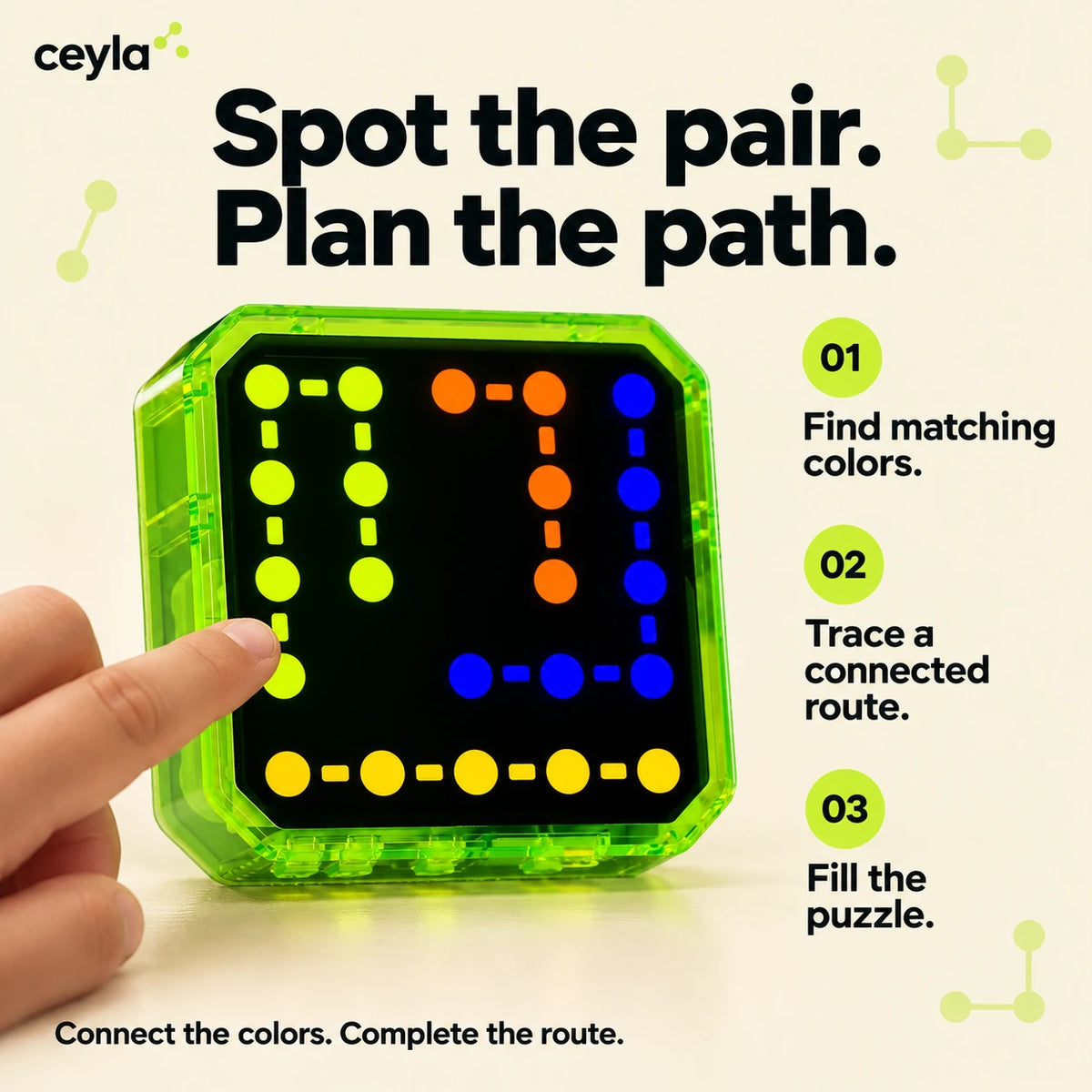 Connect matching colors and plan a route