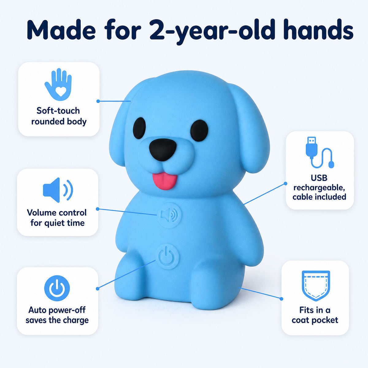 Puppy Reader controls and USB charging features