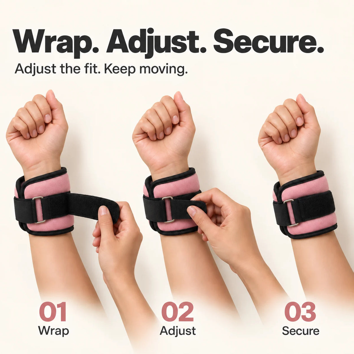 How to wrap, adjust and secure the weight cuff