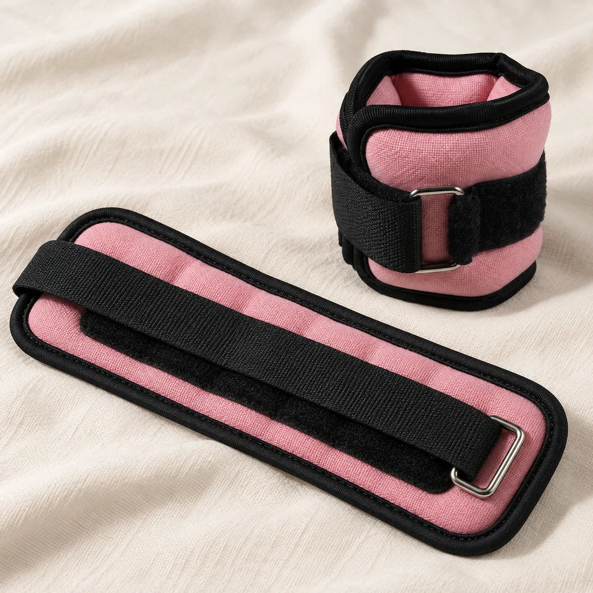 Close product construction view of the pink cuffs