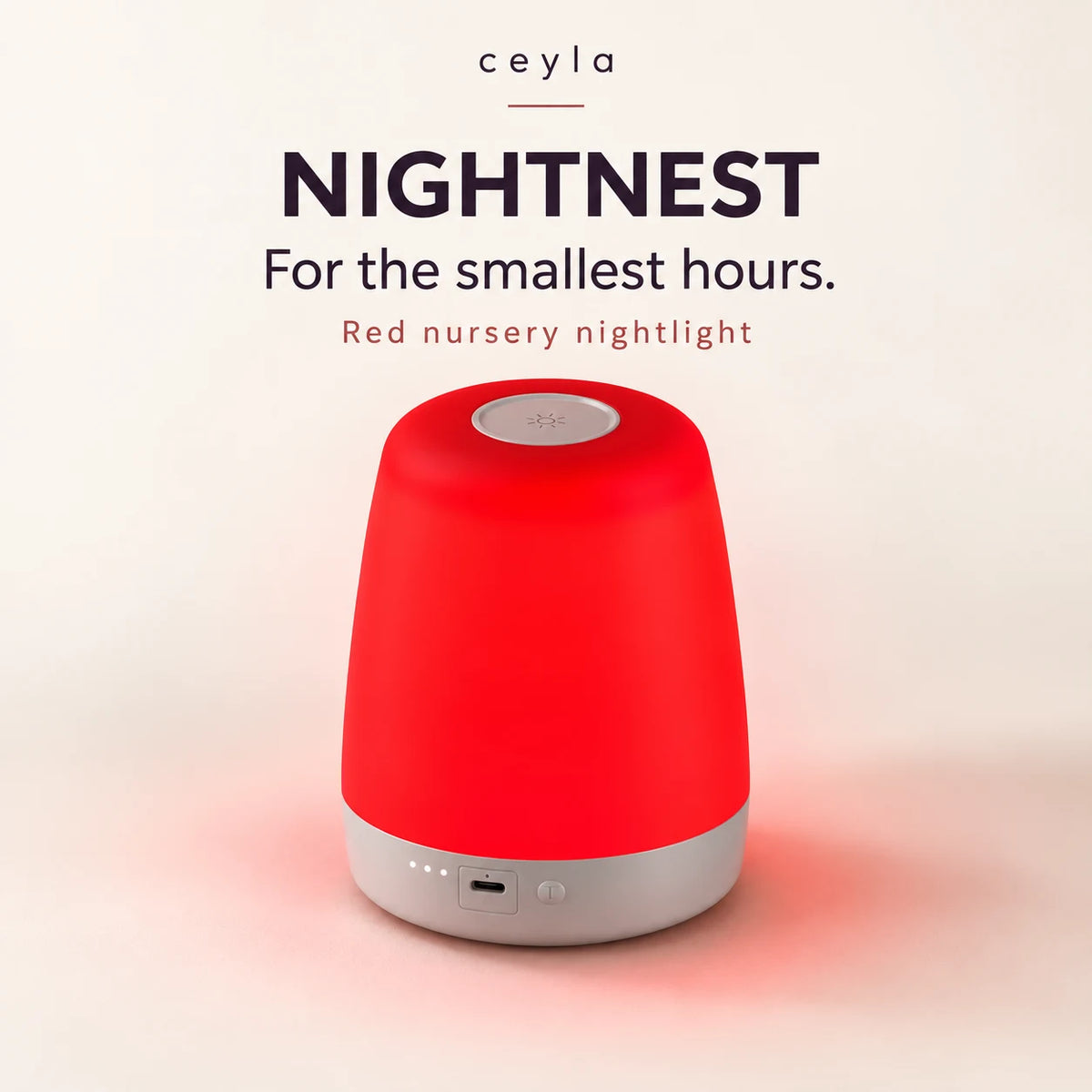 Ceyla NightNest red nursery nightlight. For the smallest hours.