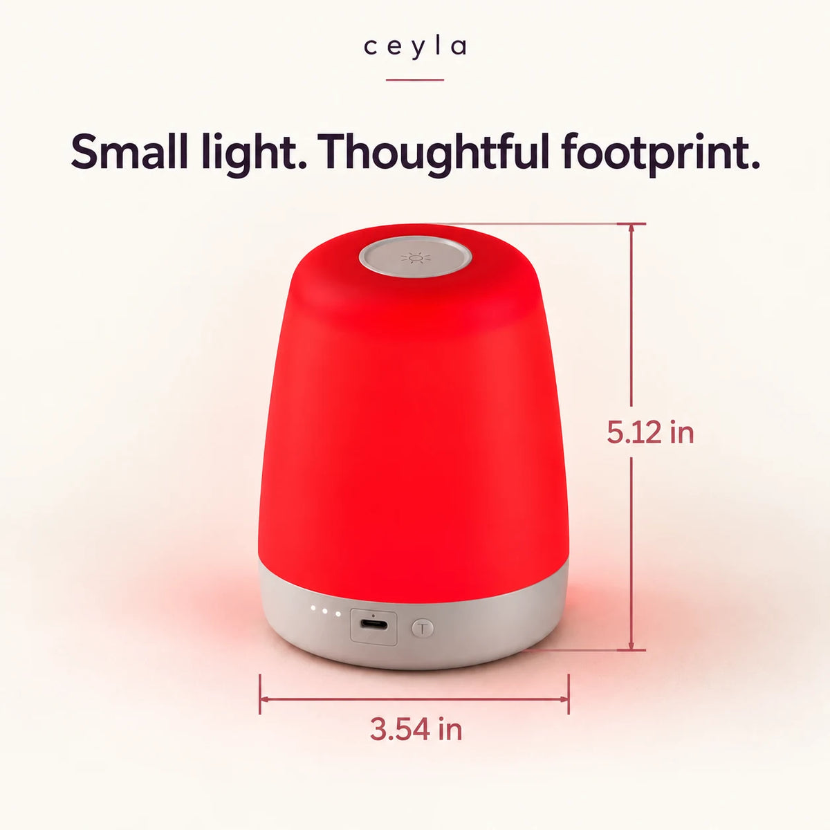 NightNest dimensions: 5.12 inches tall and 3.54 inches wide.