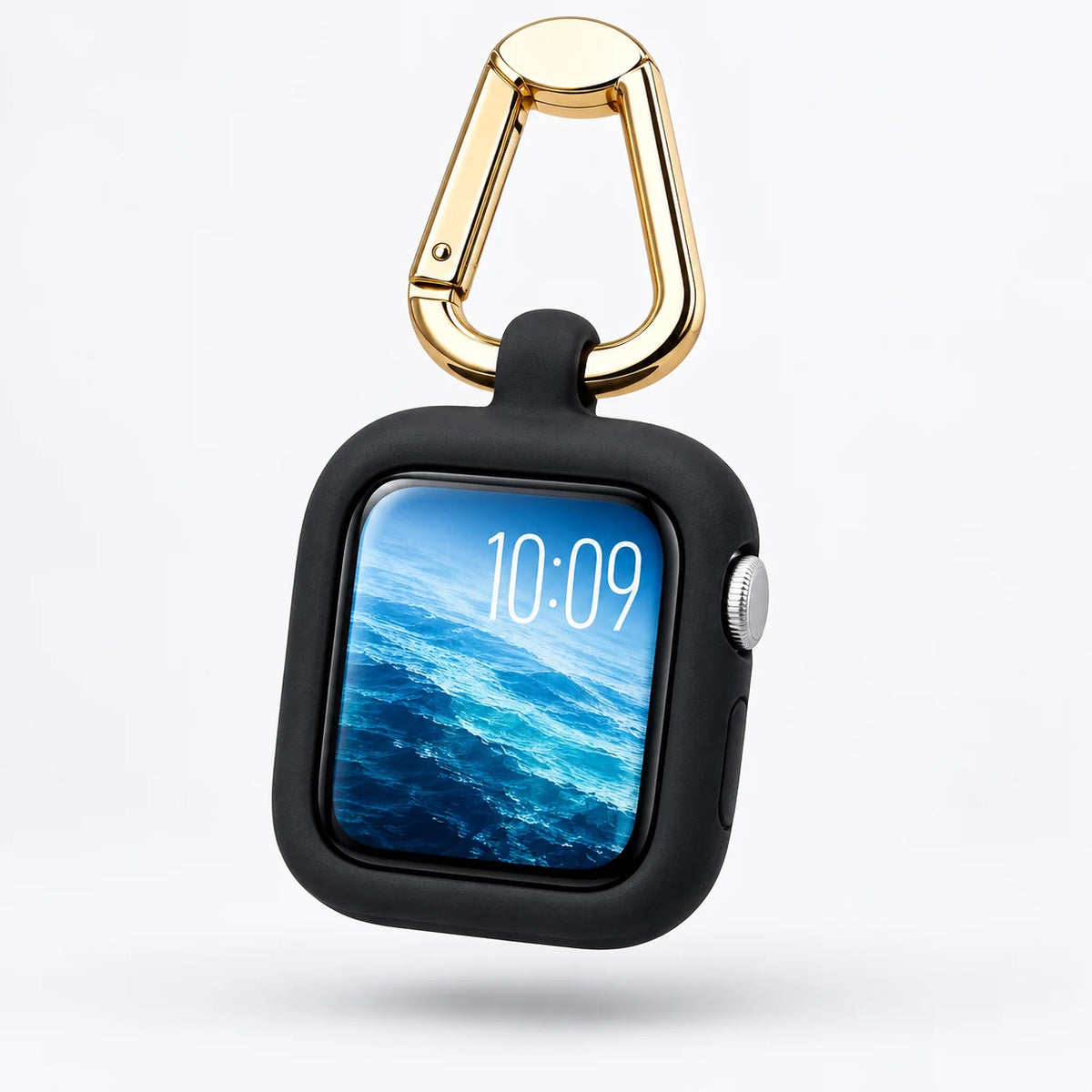 Ceyla ReLoop black full watch case and gold clip with a watch inserted. Watch not included.