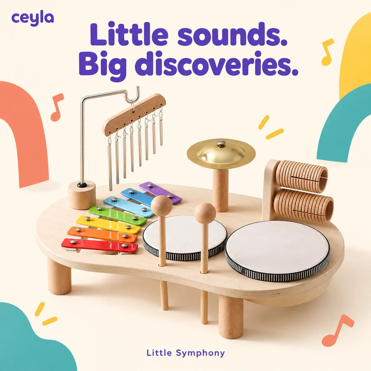 Ceyla Little Symphony wooden music station: little sounds, big discoveries