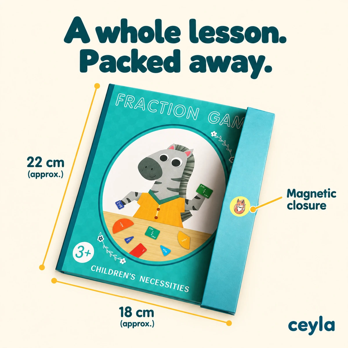 Folding book size and magnetic closure