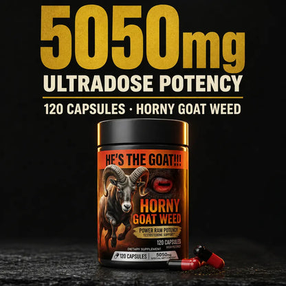 He's The GOAT 5050mg Ultradose Potency — 120 capsules horny goat weed